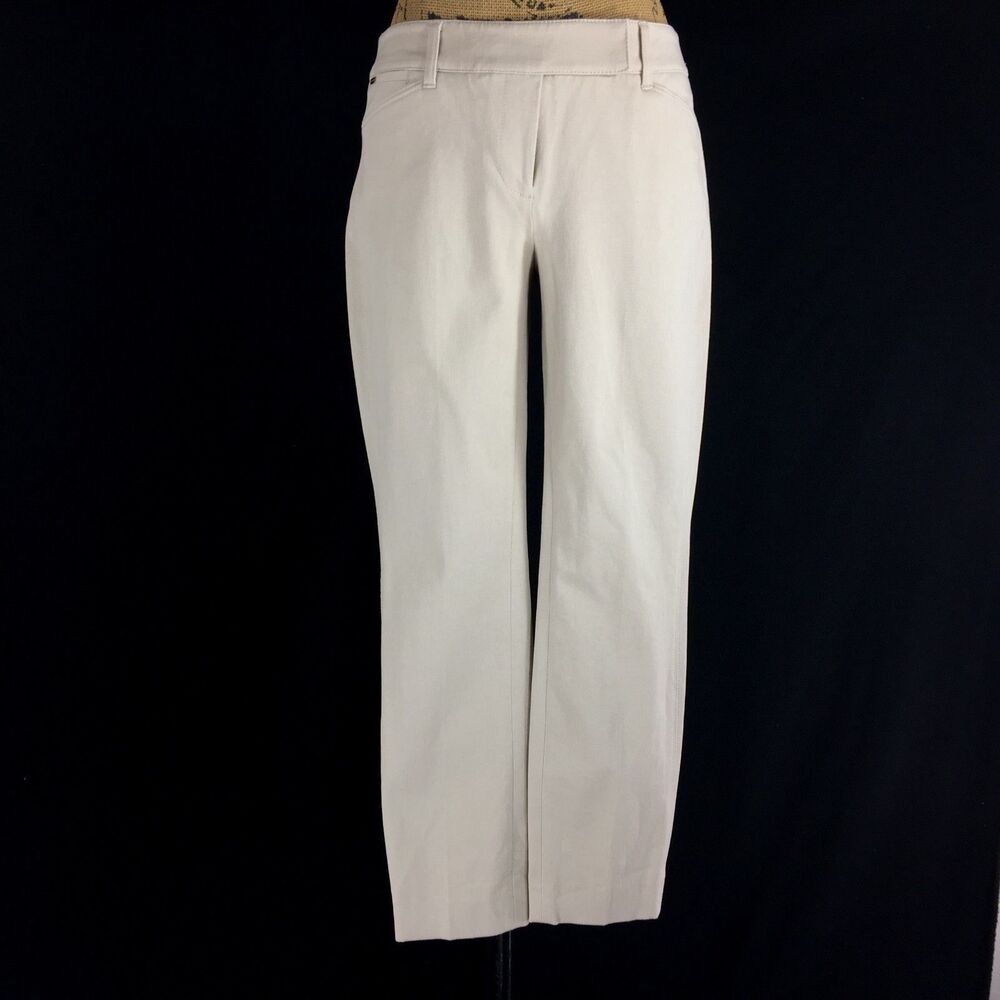White House Black Market Pant 2 Reg Khaki Tan Skinny Ankle Stretch 2 Pocket Work